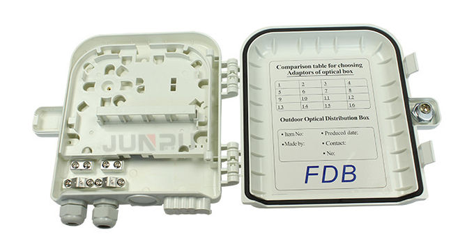 FTTH 8-poorts buitenvezelverdeelkast ABS-materiaal met SC-adapter 0